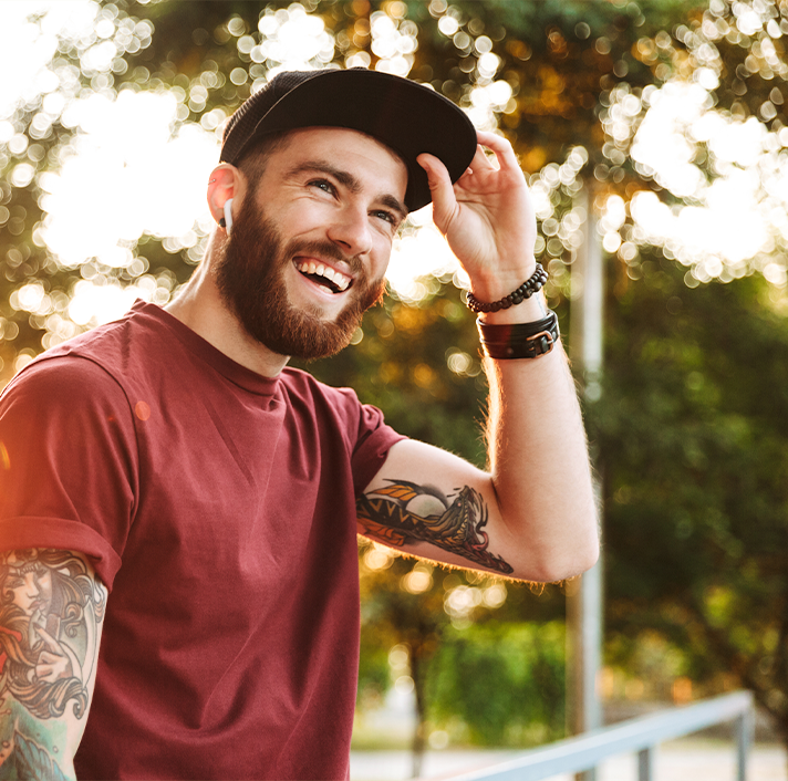 patient happy after completing residential addiction treatment in Ventura County, CA